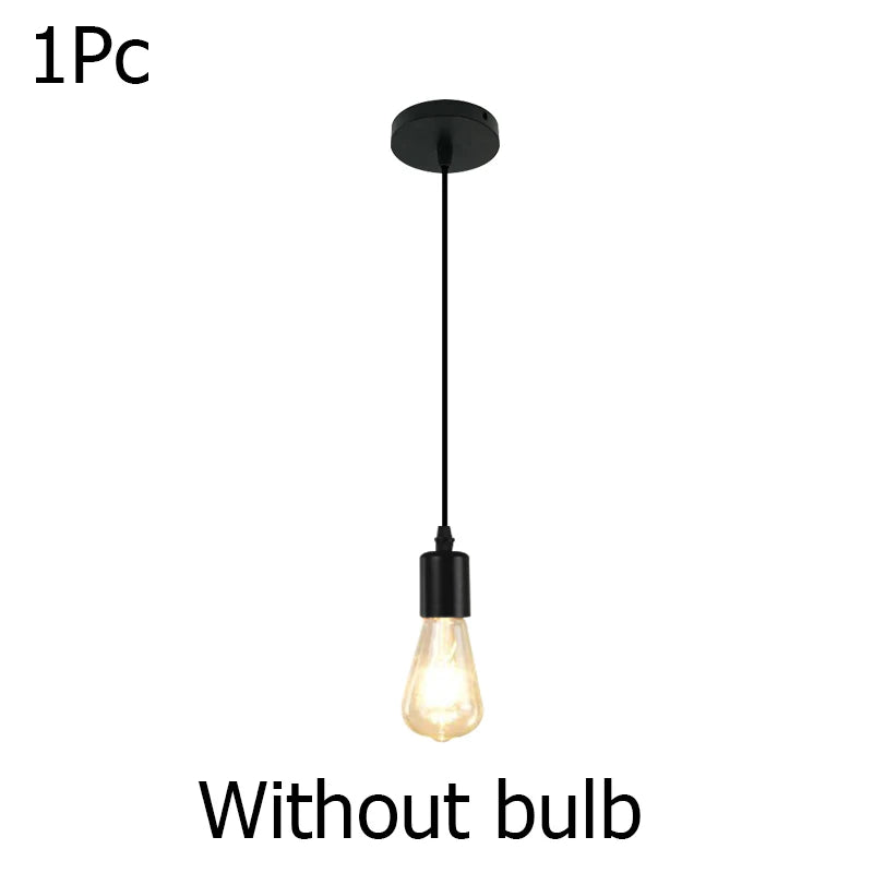 Nordic Metal Pendant Light, E27 Base, AC Powered, 90-260V, Black or White, for Kitchen, Bedroom and Dining Areas - product view 1