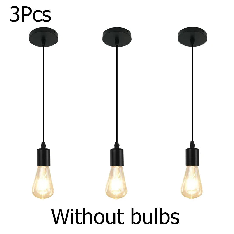 Nordic Metal Pendant Light, E27 Base, AC Powered, 90-260V, Black or White, for Kitchen, Bedroom and Dining Areas - product view 3