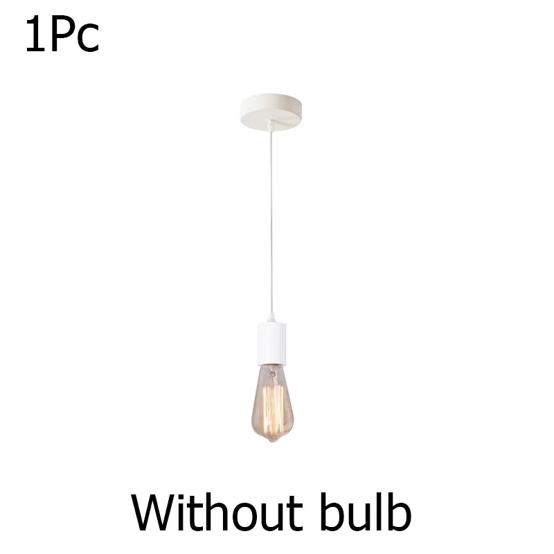 Nordic Metal Pendant Light, E27 Base, AC Powered, 90-260V, Black or White, for Kitchen, Bedroom and Dining Areas - product view 5