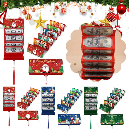 Santa Christmas Money Holder Envelopes, 10-Piece Paper Gift Set with 10 Slots, 14 x 16 cm, Red, Blue or Green - product view 4