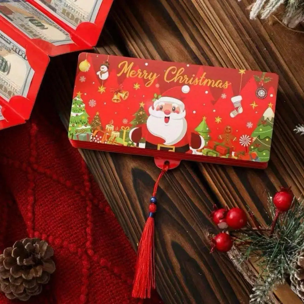 Santa Christmas Money Holder Envelopes, 10-Piece Paper Gift Set with 10 Slots, 14 x 16 cm, Red, Blue or Green - product view 6