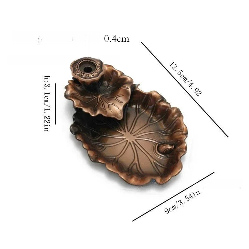 Metal Frog or Fish Backflow Incense Burner, Waterfall Cone Holder for Aromatherapy and Zen Home Décor - product view 4