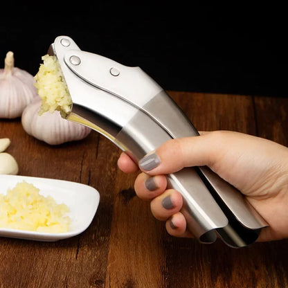 Stainless Steel Garlic Press, Heavy-Duty 304 Steel Mincer with Ergonomic Handle, No-Peel Design and Swing-Out Sleeve - product view 6