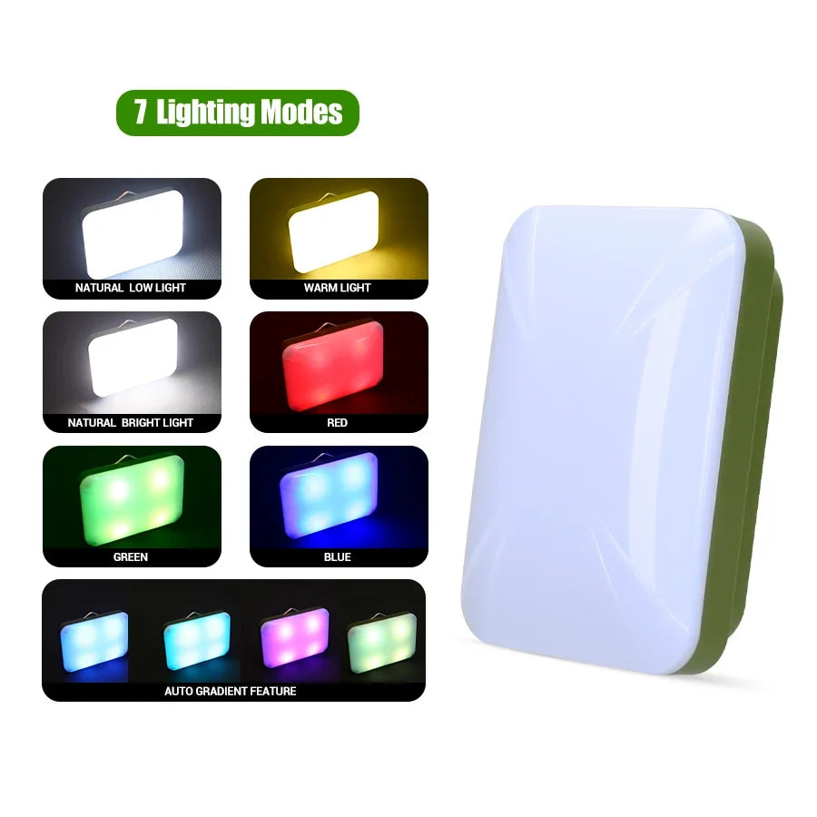 RGB Camping Lantern, 7 Lighting Modes, USB-C Rechargeable, IPX6 Waterproof, 3-12 Hour Battery for Tents and Hiking - product view 2