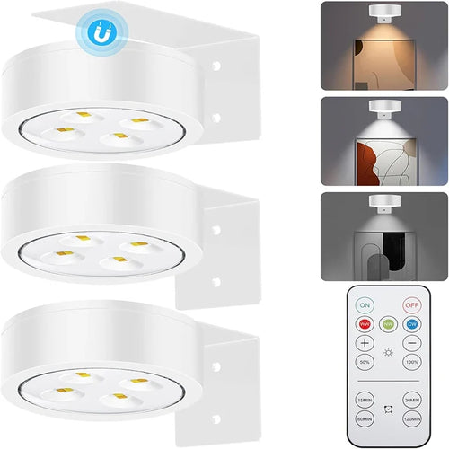 Battery Operated Picture Light, Remote Dimming, 3 Light Modes, Timer, Magnetic Wall Mount, 3 or 6-Pack for Artwork - product view 1