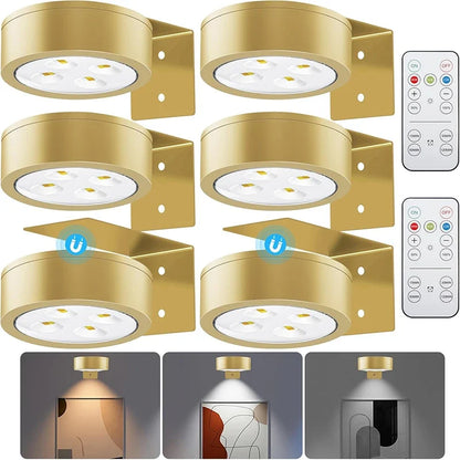 Battery Operated Picture Light, Remote Dimming, 3 Light Modes, Timer, Magnetic Wall Mount, 3 or 6-Pack for Artwork - product view 4