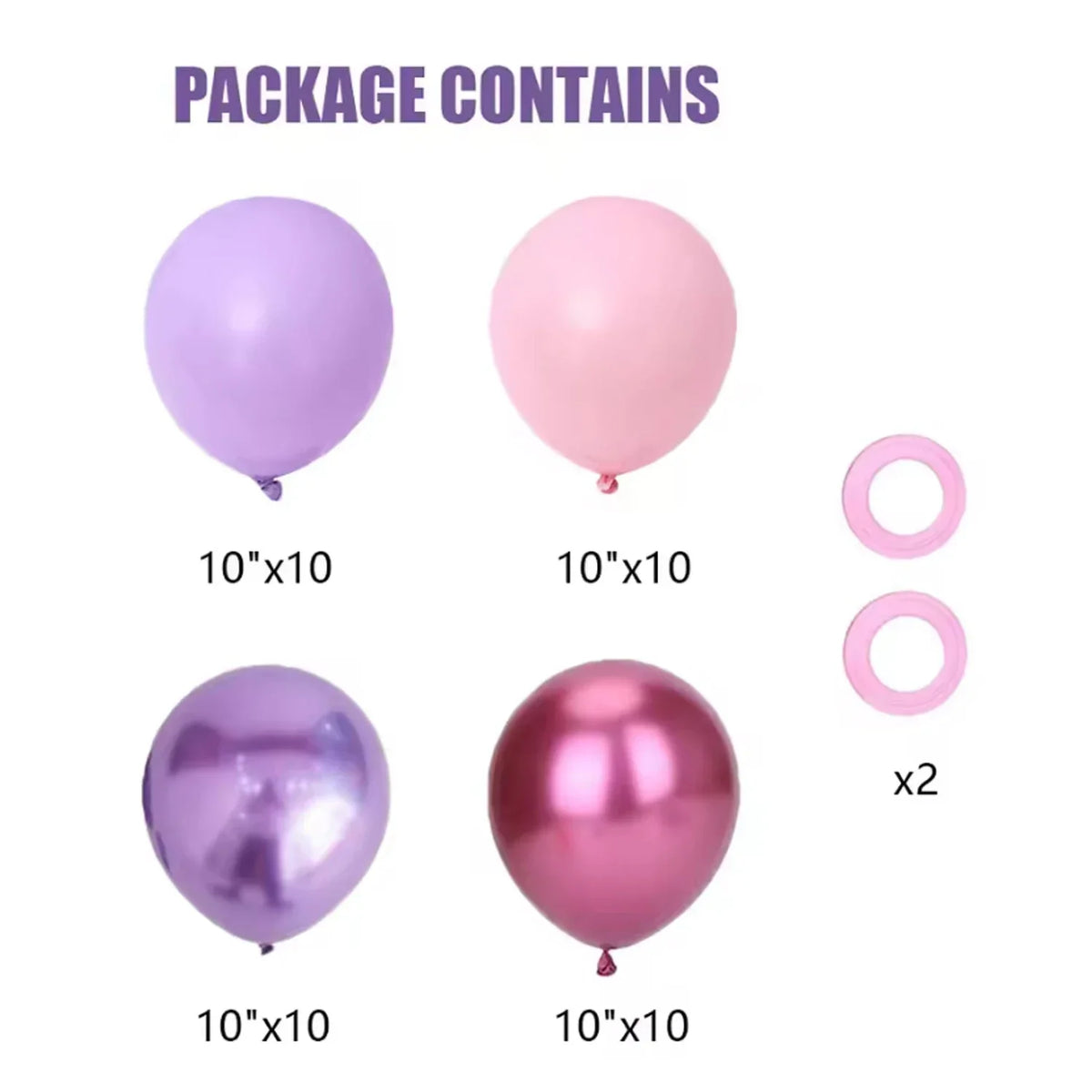 Round Latex Birthday Balloons, Pink and Purple Party Decor, 22, 42 or 52 Piece Options for Celebrations - product view 3