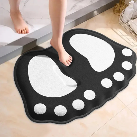 Cartoon Bathroom Rug, Machine-Made Absorbent Non-Slip Floor Mat, 400 x 600 mm, Black, Beige or Gray - product view 1