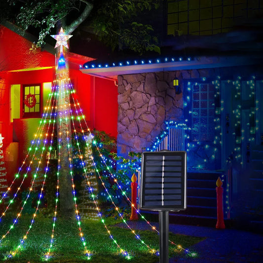 Solar String Lights, Star-Shaped LED Garden Decoration, IP44 Water-Resistant, 2 m or 3 m Multicolor - product view 1