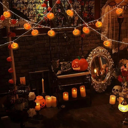 Halloween Pumpkin String Lights, Warm White 3D LED Lanterns, Battery Operated, IP44 Indoor Outdoor Decor - product view 5