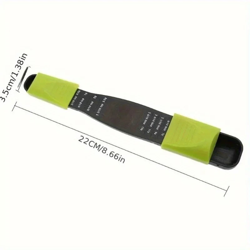 Adjustable Measuring Spoon, Double-Ended Baking Scoop with Scale, Plastic Kitchen Tool for Flour, Sugar and Cocoa - product view 1
