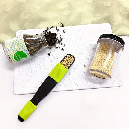 Adjustable Measuring Spoon, Double-Ended Baking Scoop with Scale, Plastic Kitchen Tool for Flour, Sugar and Cocoa - product view 2