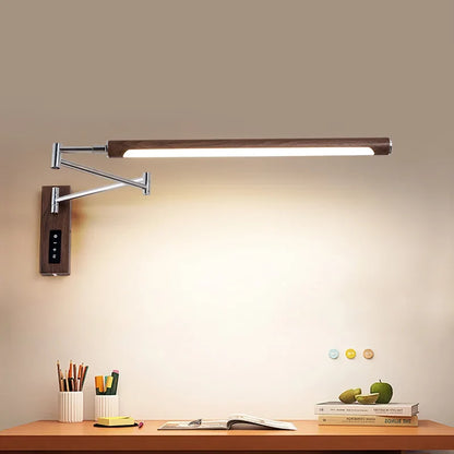 Plug-In Swing Arm Wall Sconce, Dimmable LED Bulb, Iron Japanese-Style Bedroom, Foyer or Study Lighting - product view 3