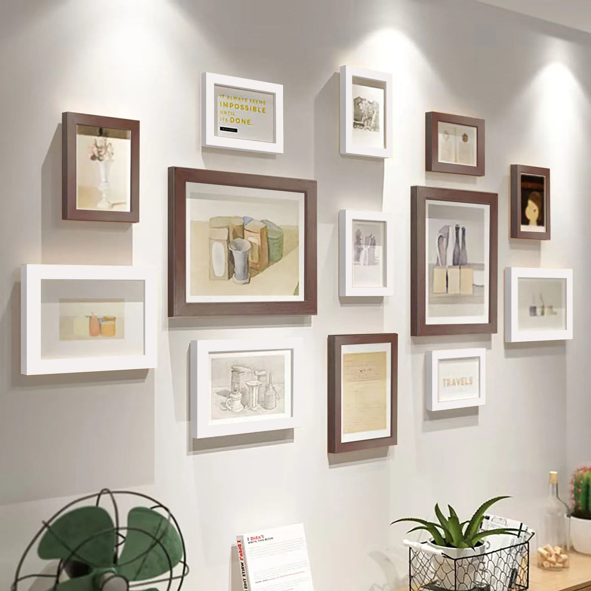 13-Piece Wood Picture Frame Set, Rectangle Multi-Size Photo Display with 8×10, 6×8, 4×6 and 3.5×5 Inch Frames - product view 4