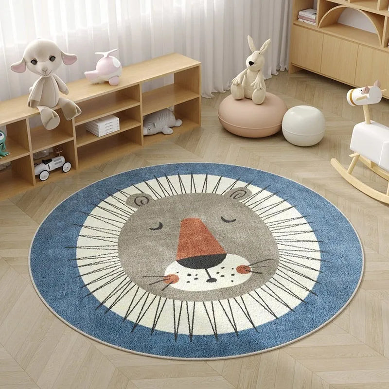 Round Floral Area Rug, Soft 100% Polyester Machine-Made Jacquard Carpet with Non-Slip Design, 40cm to 120cm Sizes - product view 4