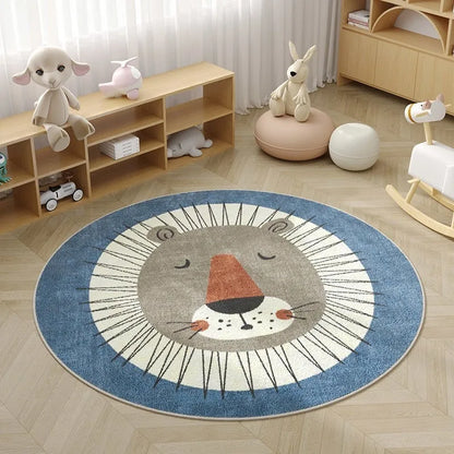 Round Floral Area Rug, Soft 100% Polyester Machine-Made Jacquard Carpet with Non-Slip Design, 40cm to 120cm Sizes - product view 4