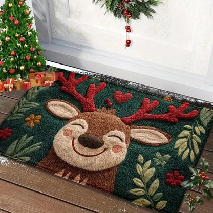 Christmas Doormat, Non-Slip 100% Polyester Cartoon Design, Fade-Resistant Outdoor Entrance Mat in 3 Sizes - product view 2