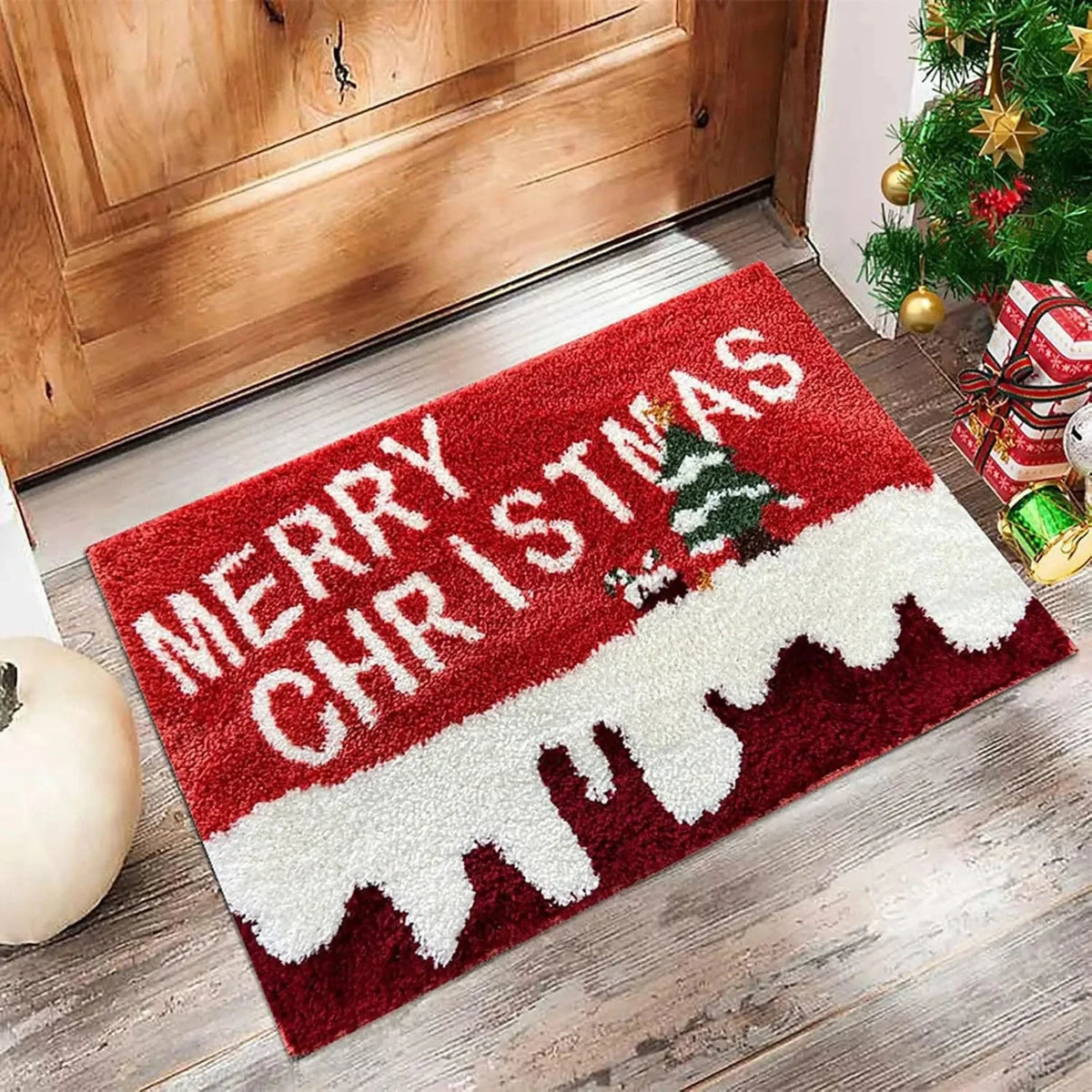 Christmas Doormat, Non-Slip 100% Polyester Cartoon Design, Fade-Resistant Outdoor Entrance Mat in 3 Sizes - product view 4