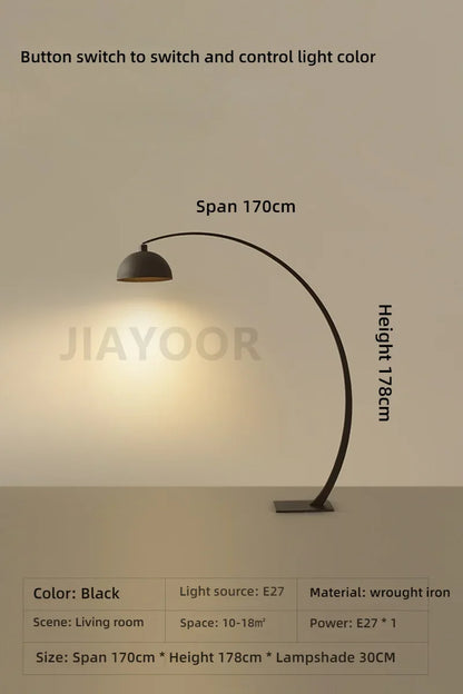 Modern LED Floor Lamp, Iron Body, 11–15W AC Standing Light with Button Switch, Multiple Heights and Plug Options - product view 2