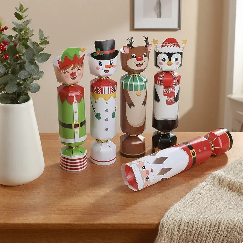 Christmas Gift Boxes, 6-Piece Paper Candy and Nutcracker Soldier Gift Packaging Set for Holiday and New Year Presents - product view 3
