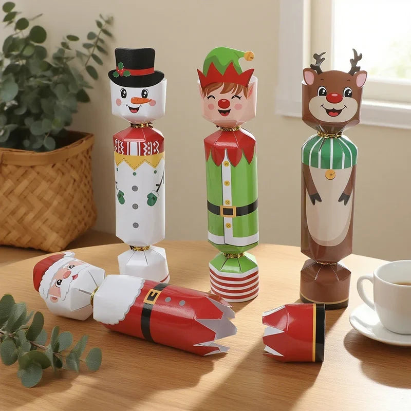 Christmas Gift Boxes, 6-Piece Paper Candy and Nutcracker Soldier Gift Packaging Set for Holiday and New Year Presents - product view 5