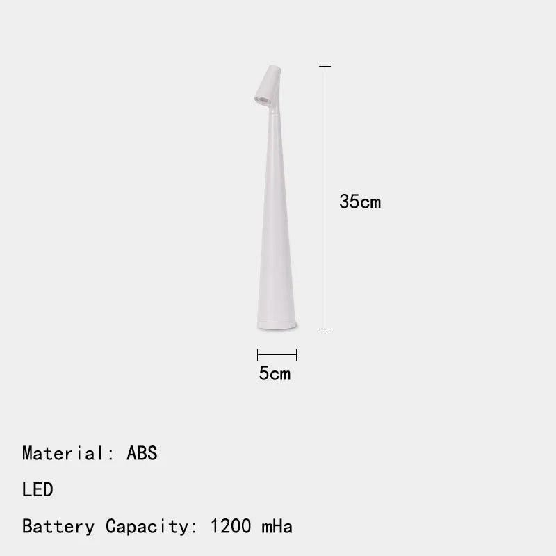 Rechargeable LED Table Lamp, Touch On/Off Switch, ABS Plastic Body, Art Deco Finish, 5V, Orange, Red, White or Black - product view 3
