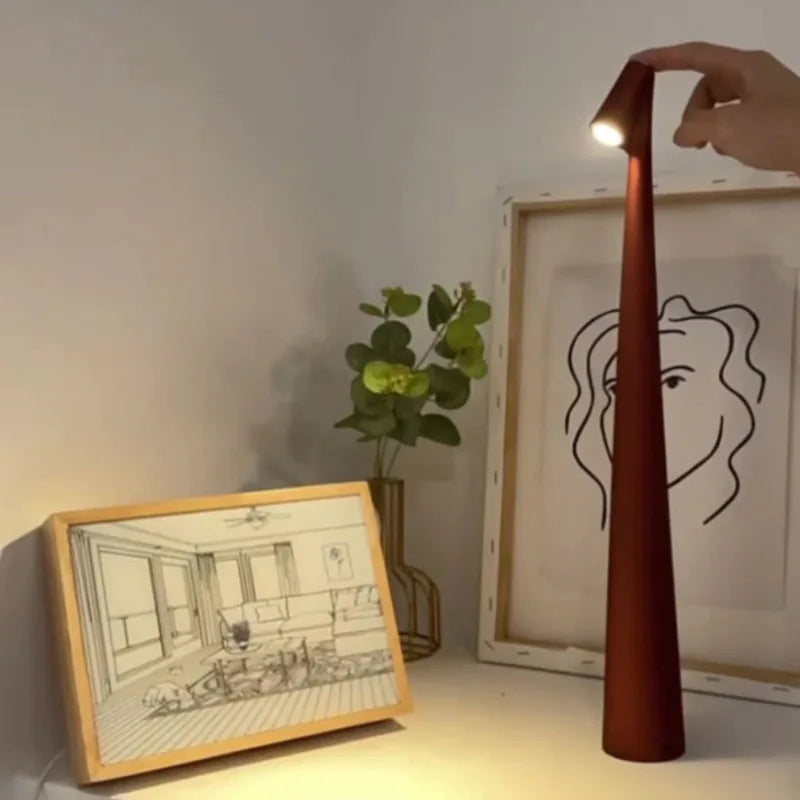 Rechargeable LED Table Lamp, Touch On/Off Switch, ABS Plastic Body, Art Deco Finish, 5V, Orange, Red, White or Black - product view 6