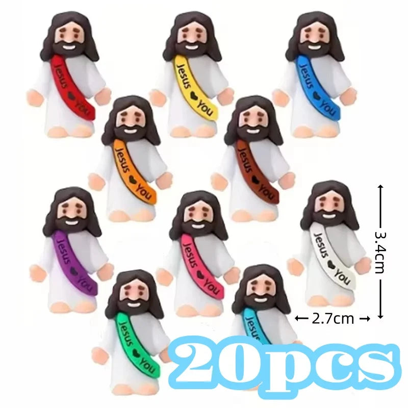 Mini Jesus Religious Decorations, Plastic Christian Figurine Set in 10, 20, 40 or 60 Pieces for Easter and Holiday Displays - product view 3