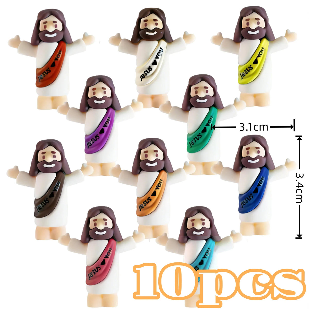 Mini Jesus Religious Decorations, Plastic Christian Figurine Set in 10, 20, 40 or 60 Pieces for Easter and Holiday Displays - product view 6