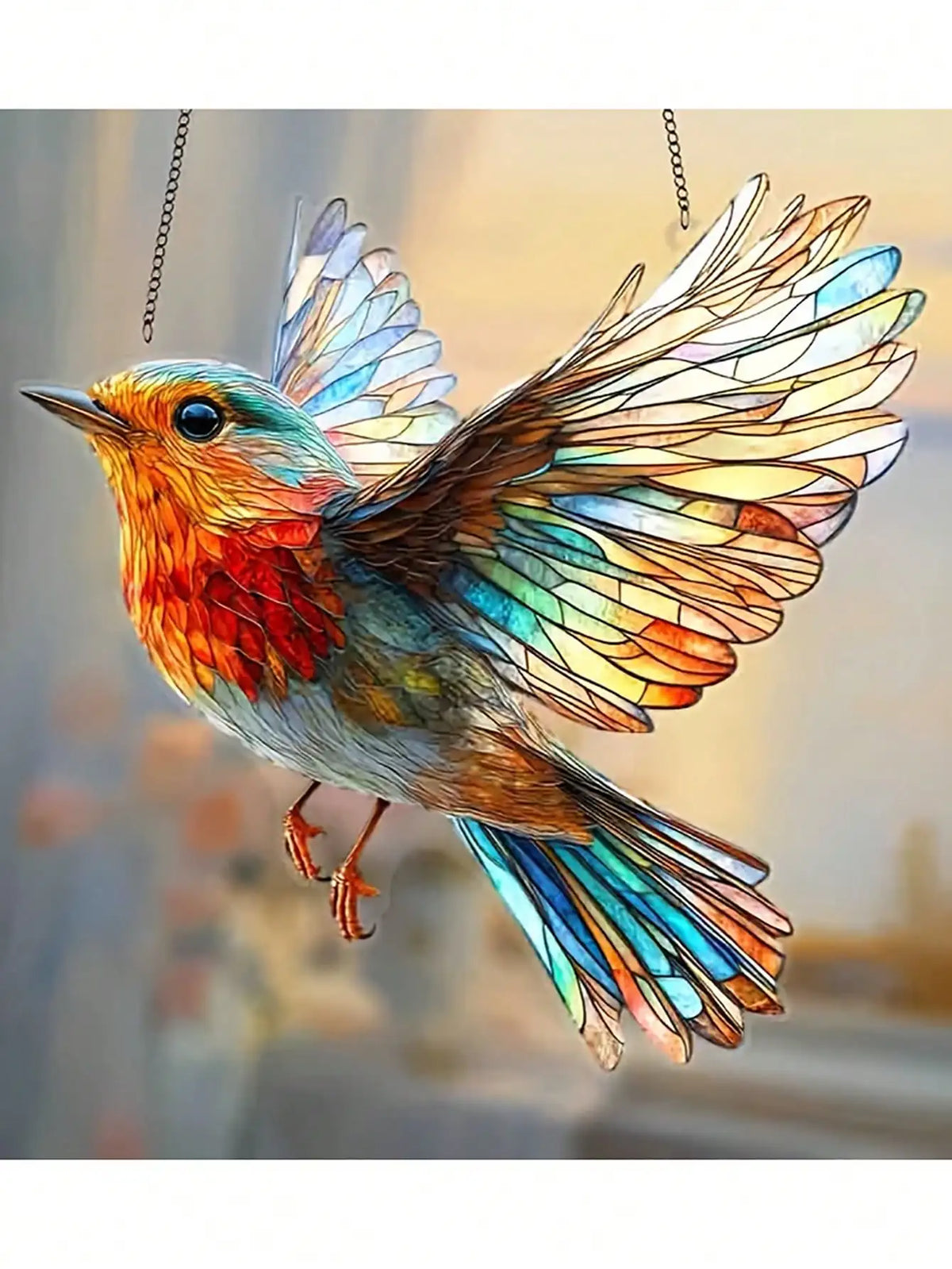 Cardinal Pendant Decor, Plastic Animal Light Catcher, Korean Style Outdoor Garden or Housewarming Decoration, 5 Designs - product view 1