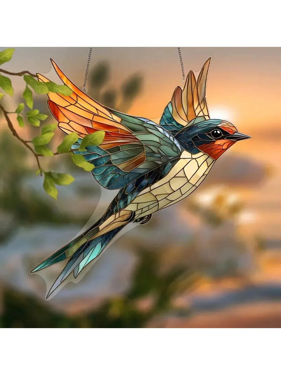 Cardinal Pendant Decor, Plastic Animal Light Catcher, Korean Style Outdoor Garden or Housewarming Decoration, 5 Designs - product view 2