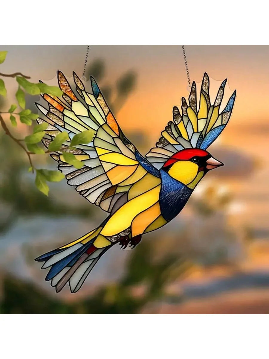 Cardinal Pendant Decor, Plastic Animal Light Catcher, Korean Style Outdoor Garden or Housewarming Decoration, 5 Designs - product view 3