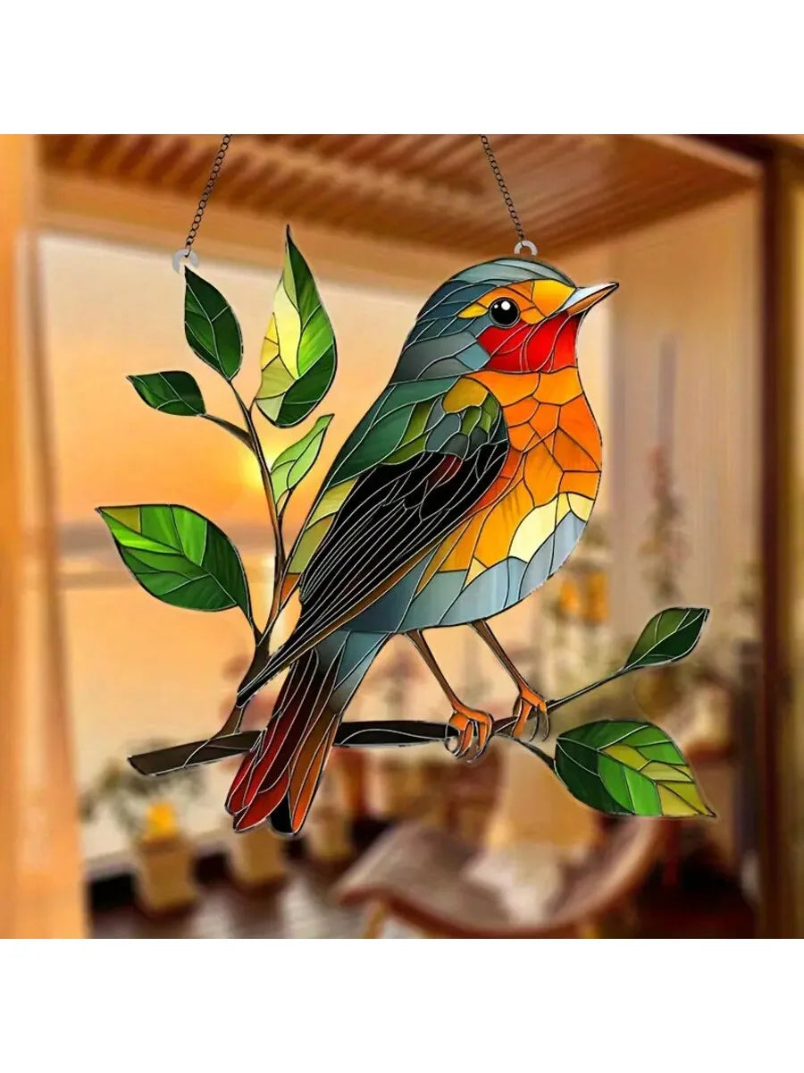 Cardinal Pendant Decor, Plastic Animal Light Catcher, Korean Style Outdoor Garden or Housewarming Decoration, 5 Designs - product view 5
