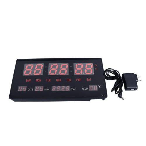 LED Digital Wall Clock, Calendar Display, Intelligent Backlight, Hourly Chime, Silent Operation, 110–220V - product view 1