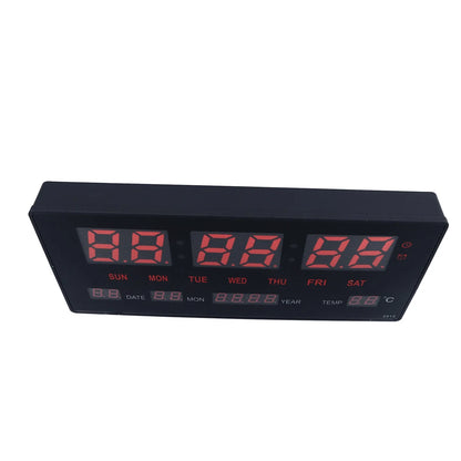 LED Digital Wall Clock, Calendar Display, Intelligent Backlight, Hourly Chime, Silent Operation, 110–220V - product view 4