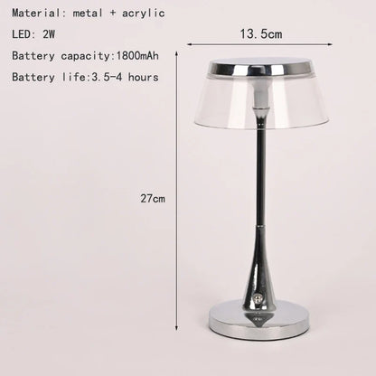 Rechargeable LED Table Lamp, Metal and Plastic Body, Included Bulbs and Battery, 5V Power, Changeable Light Color for Bedroom - product view 1