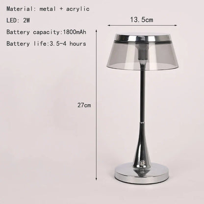 Rechargeable LED Table Lamp, Metal and Plastic Body, Included Bulbs and Battery, 5V Power, Changeable Light Color for Bedroom - product view 3