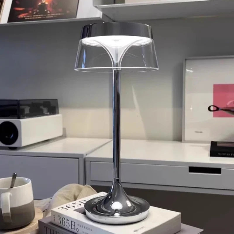 Rechargeable LED Table Lamp, Metal and Plastic Body, Included Bulbs and Battery, 5V Power, Changeable Light Color for Bedroom - product view 4