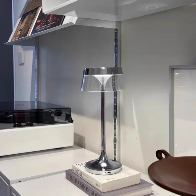 Rechargeable LED Table Lamp, Metal and Plastic Body, Included Bulbs and Battery, 5V Power, Changeable Light Color for Bedroom - product view 6