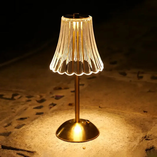 Vintage Crystal LED Desk Lamp, Rechargeable Battery, Touch On/Off, Dimmable 5V Metal Table Light for Bedrooms - product view 1