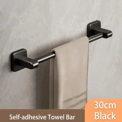 Adhesive Towel Bar, No-Drill Bathroom Towel Holder with Aluminum Alloy Rod, 30, 40 or 50 cm Options - product view 1