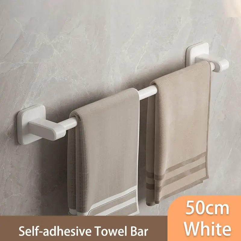 Adhesive Towel Bar, No-Drill Bathroom Towel Holder with Aluminum Alloy Rod, 30, 40 or 50 cm Options - product view 4