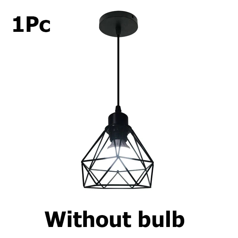 Modern Metal Pendant Light, E27 Base, AC 90-260V, Rustic Industrial Style for Dining Room, Kitchen, Hallway or Bar - product view 1