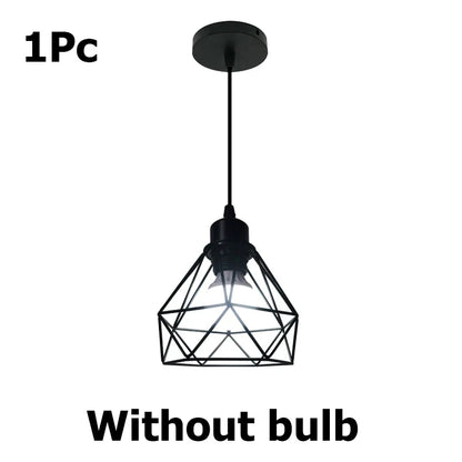 Modern Metal Pendant Light, E27 Base, AC 90-260V, Rustic Industrial Style for Dining Room, Kitchen, Hallway or Bar - product view 1