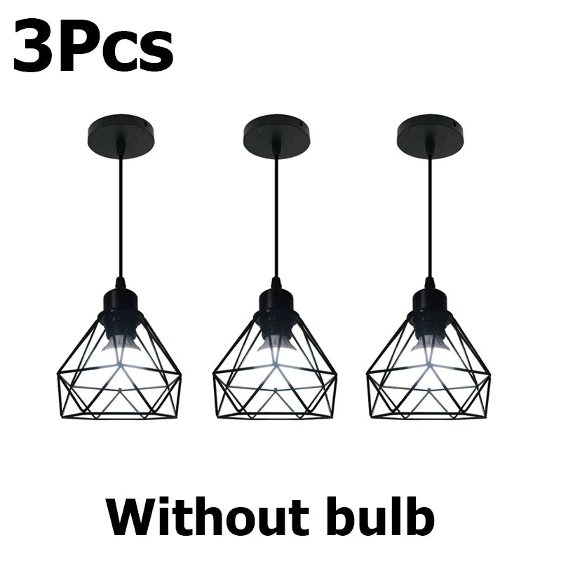 Modern Metal Pendant Light, E27 Base, AC 90-260V, Rustic Industrial Style for Dining Room, Kitchen, Hallway or Bar - product view 3