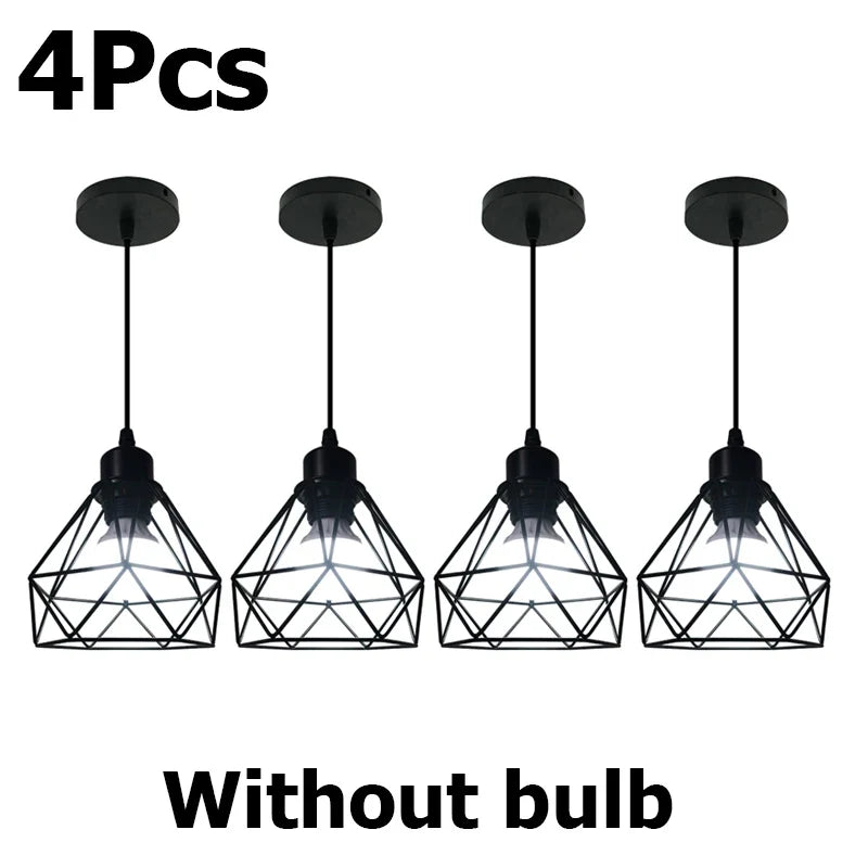 Modern Metal Pendant Light, E27 Base, AC 90-260V, Rustic Industrial Style for Dining Room, Kitchen, Hallway or Bar - product view 4