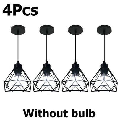 Modern Metal Pendant Light, E27 Base, AC 90-260V, Rustic Industrial Style for Dining Room, Kitchen, Hallway or Bar - product view 4