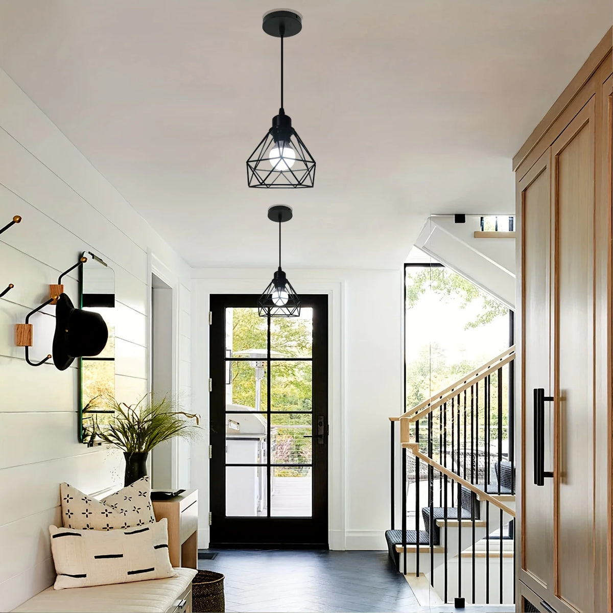 Modern Metal Pendant Light, E27 Base, AC 90-260V, Rustic Industrial Style for Dining Room, Kitchen, Hallway or Bar - product view 6
