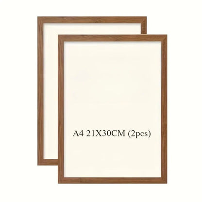 Gallery Picture Frame Set, 2-Piece Rectangular Pine Wood Frames in Brown, Wood Color or Black, 8in to 16in - product view 3