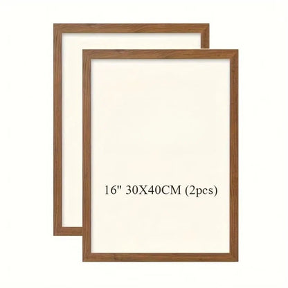 Gallery Picture Frame Set, 2-Piece Rectangular Pine Wood Frames in Brown, Wood Color or Black, 8in to 16in - product view 4